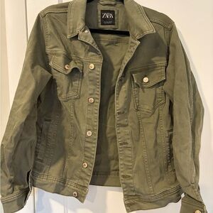 Zara Men’s Olive Green Jean Jacket